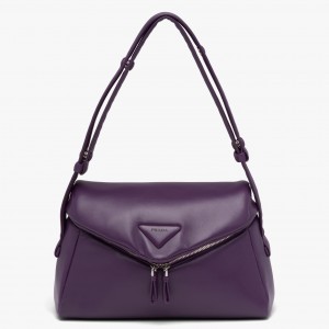 Prada Signaux Bag In Violet Padded Nappa Leather