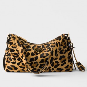 Prada Aimee Medium Shoulder Bag in Pony-effect Leather