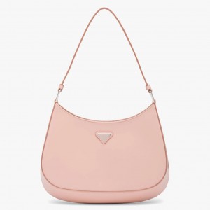 Prada Cleo Shoulder Small Bag In Pink Brushed Leather