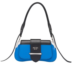 Prada Sidonie Shoulder Bag In Blue/Black Leather