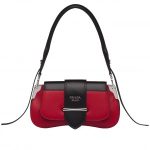 Prada Sidonie Shoulder Bag In Red/Black Leather