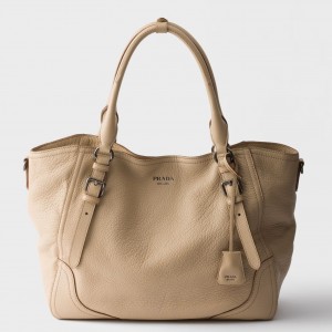 Prada Large Tote Bag in Beige Buckskin 1BG602