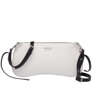 Prada White Sidonie Leather Shoulder Bag