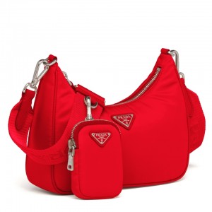 Prada Red Nylon Re-Edition 2005 Shoulder Bag