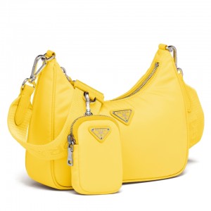 Prada Yellow Nylon Re-Edition 2005 Shoulder Bag 