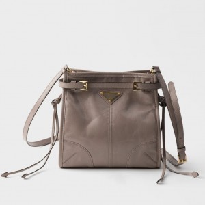 Prada Bonnie Mini Shoulder Bag in Grey Calfskin