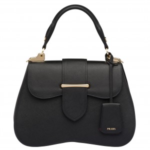 Prada Black Large Sidonie Saffiano Leather Bag