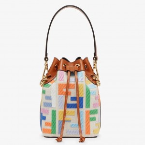 Fendi Mon Tresor Mini Bucket Bag In Multicolour Canvas
