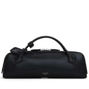 Alaia Le Teckel Clutch Bag in Black Goatskin