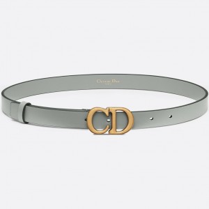 Dior Saddle 20MM Belt In Grey Calfskin