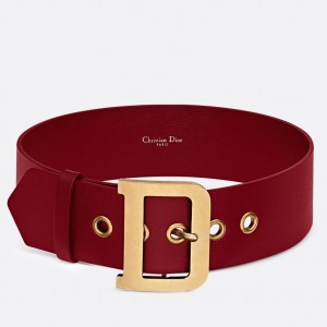 Dior Diorquake 55MM Belt In Red Calfskin