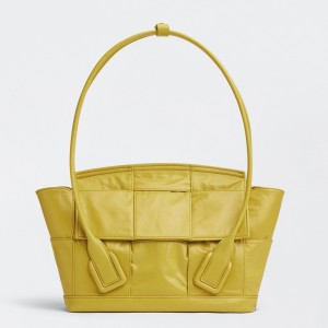 Bottega Veneta Arco Small Bag In Mirabelle Intrecciato Leather