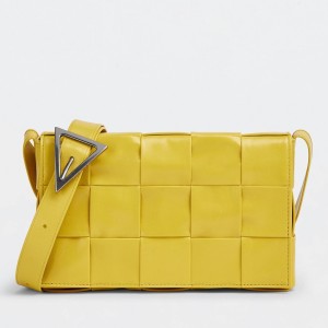 Bottega Veneta Cassett Bag In Yellow Wrinkled Calfskin