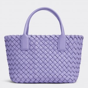 Bottega Veneta Mini Cabat Bag In Wisteria Intrecciato Lambskin