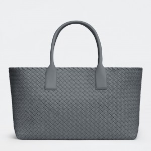 Bottega Veneta Cabat Medium Bag In Thunder Intrecciato Lambskin