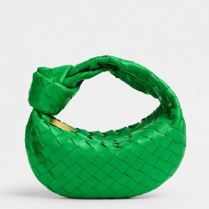 Bottega Veneta Mini BV Jodie Bag In Green Woven Leather