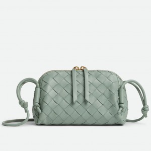 Bottega Veneta Concert Pouch in Sauge Intrecciato Lambskin