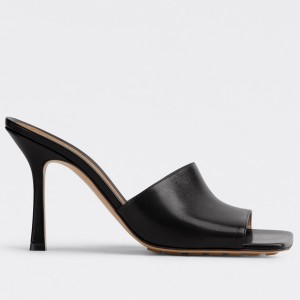 Bottega Veneta Stretch Mules 90mm In Black Lambskin