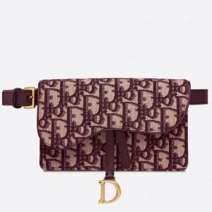Dior Bordeaux Oblique Saddle Belt Bag