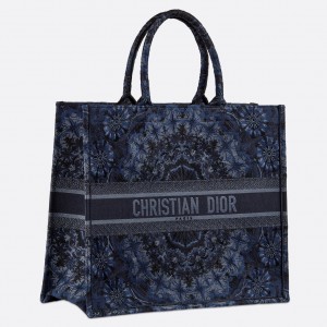 Dior Book Tote Bag In Blue KaleiDiorscopic Canvas