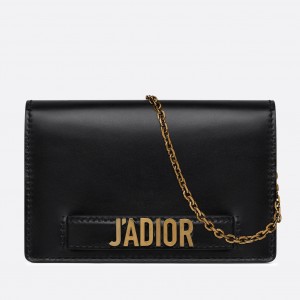 Dior Black J’Adior Wallet On Chain Pouch