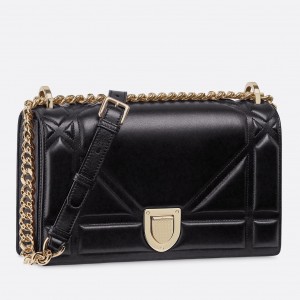 Dior Black Diorama Lambskin Bag With Large Cannage Motif