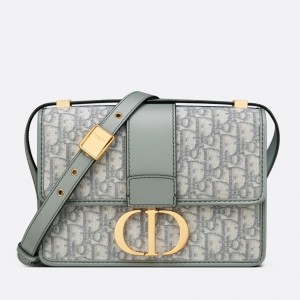 Dior 30 Montaigne Bag In Grey Oblique Jacquard Canvas