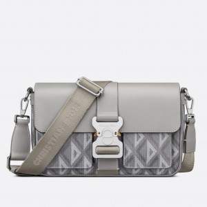 Dior Hit the Road Messenger Bag In Gray CD Diamond Canvas