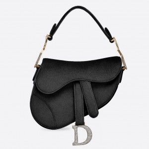 Dior Mini Saddle Bag In Black Velvet