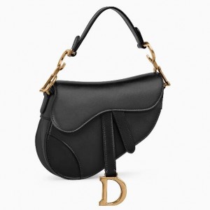 Dior Saddle Bag In Black Calfskin