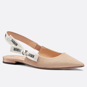 Dior J'Adior Slingback Ballerina Flats In Nude Technical Fabric