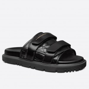 DIor Dio(r)evolution Slides In Black Quilted Cannage Calfskin