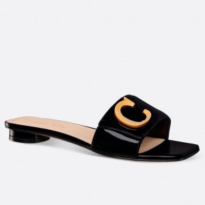 Dior C'est Slides in Black Patent Calfskin