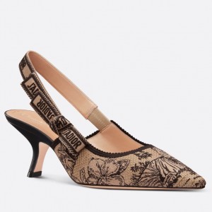 Dior J'Adior Slingback Pumps 65mm In Beige Toile de Jouy Voyage Motif