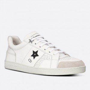 Dior Star Sneakers In White Calfskin and Suede