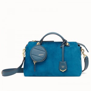 Fendi By The Way Medium Bag In Blue Suede