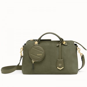 Fendi By The Way Medium Bag In Green Suede