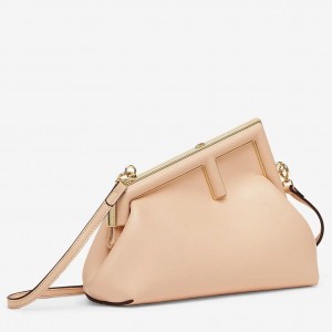 Fendi Small First Bag In Beige Nappa Leather