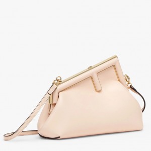 Fendi First Small Bag In Pale Pink Nappa Leather