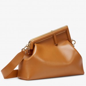 Fendi Medium First Bag In Brown Nappa Leather
