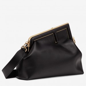 Fendi Medium First Bag In Black Nappa Leather