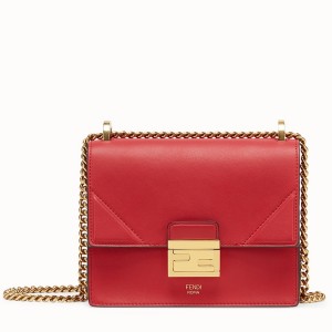 Fendi Small Kan U Bag In Red Calfskin