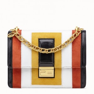 Fendi Kan U Bag In Multicolor Leather and Suede