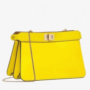 Fendi Yellow Peekaboo ISeeU Pochette Bag