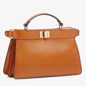 Fendi Peekaboo ISeeU East-West Bag In Brown Nappa