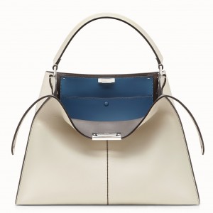 Fendi White Peekaboo X Lite Large Bag