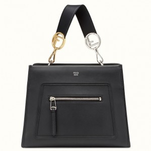 Fendi Small Runaway Bag In Black Calfskin Leather