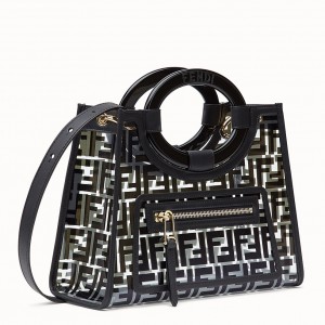 Fendi Black Small PU Runaway Shopper Bag