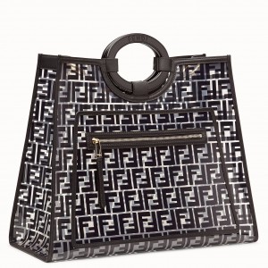 Fendi Black Large PU Runaway Shopper Bag