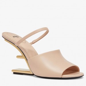 Fendi First Sandals 95mm In Poudre Calfskin